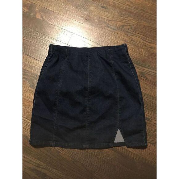 Free People Femme Fatale Denim Mini Skirt Pull On Stretch Waist Size XS Blue - Picture 2 of 5